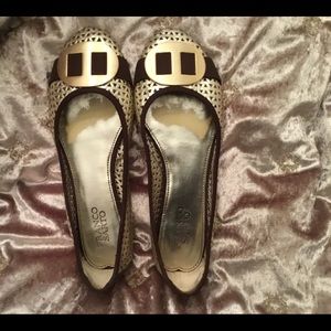 GOLD FRANCO SARTO ballet flats